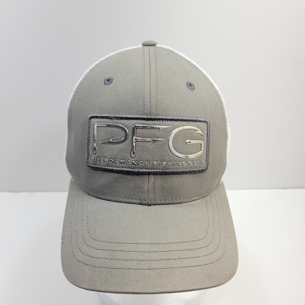 Columbia PFG Hooks Trucker Hat Mens One Size Navy Beige Cotton Mesh Back